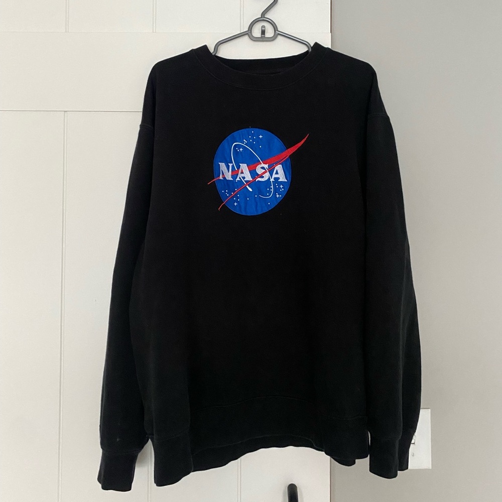 Oversized black NASA logo sweater